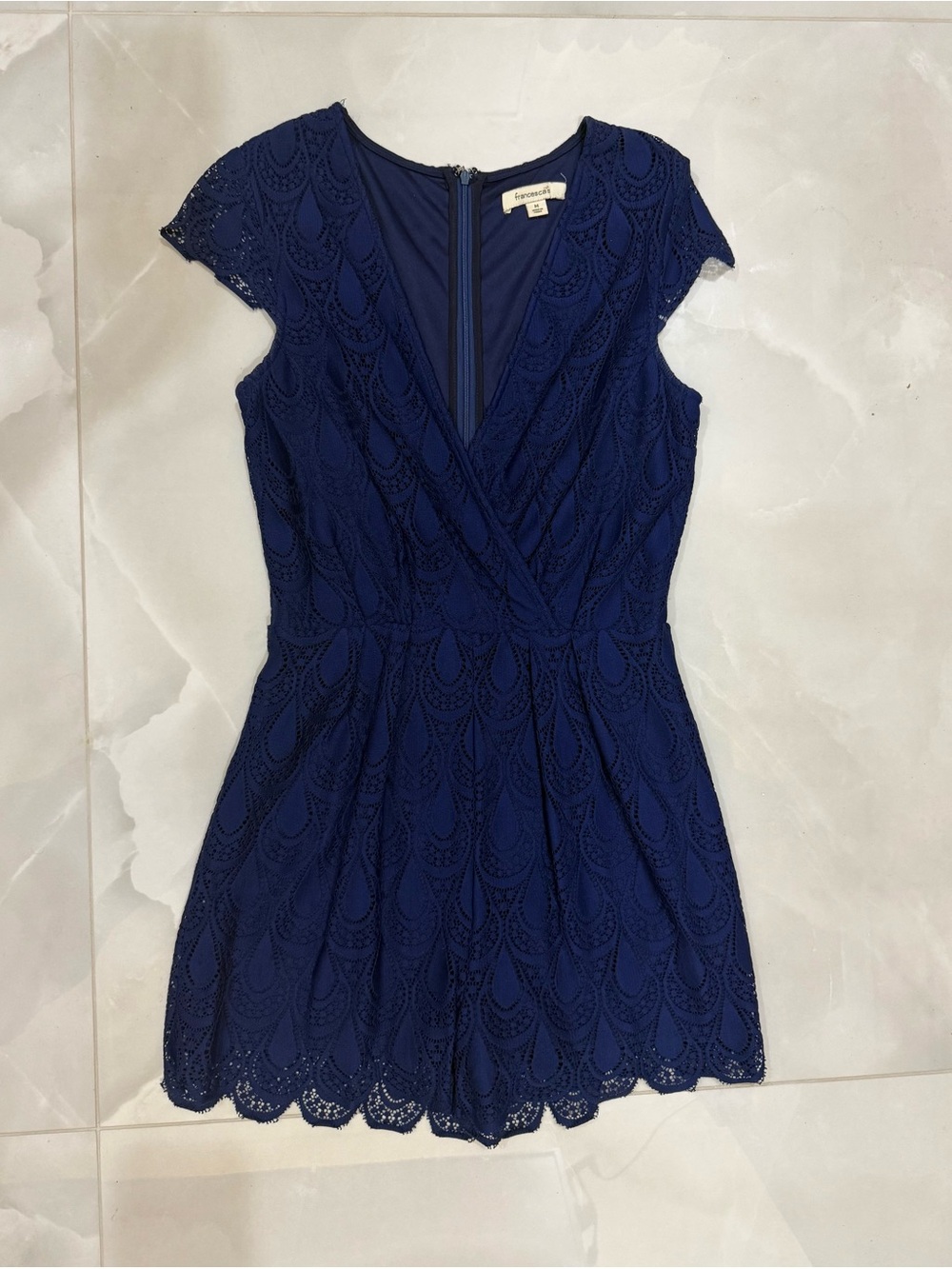 Francesca's Royal Blue Lace Dress romper